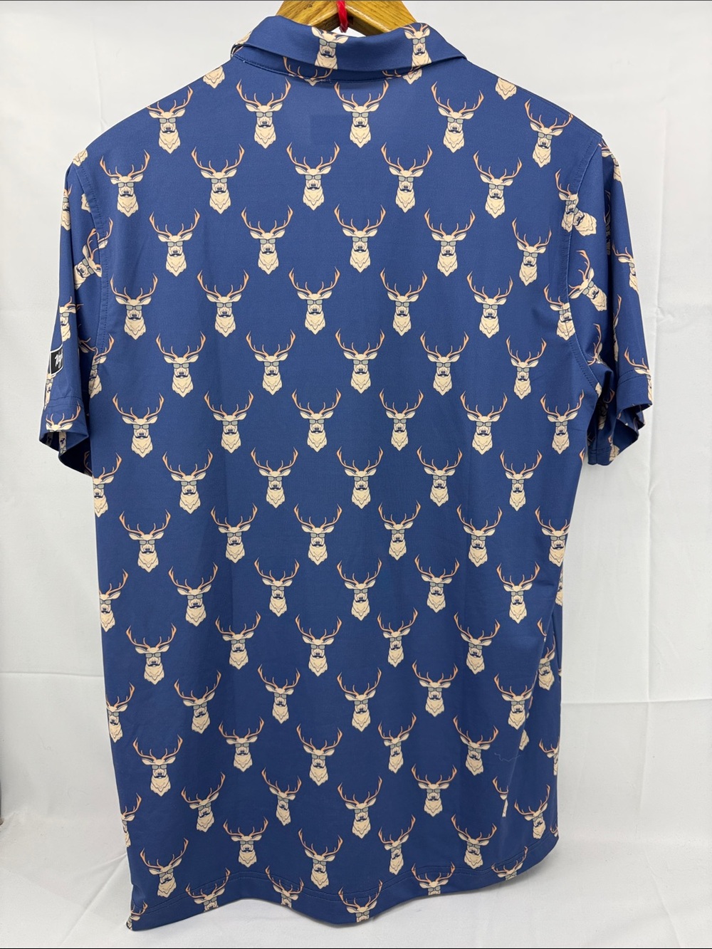 Waggle Golf Mens "Kentucky Buck" Performance Polo in Dusty Blue, sz M - Picture 2 of 11